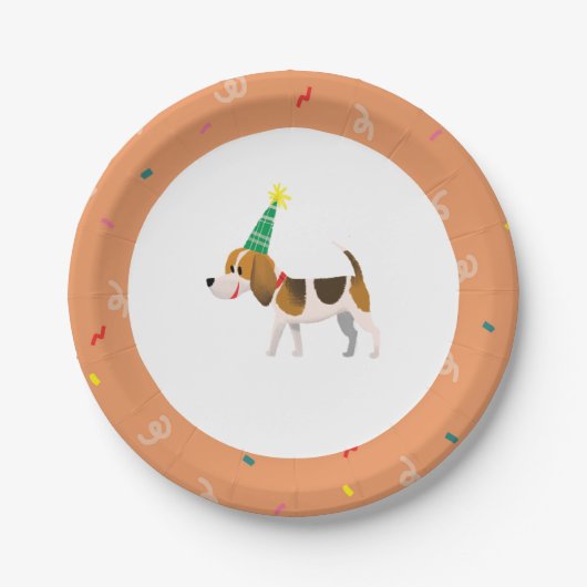 Assiettes En Carton Plaques de fête d'anniversaire à thème chien (Devant)