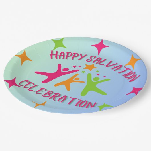 Assiettes En Carton Plaques de fête d'anniversaire chrétienne (Angle)