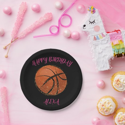 Assiettes En Carton Plaques de fête d'anniversaire de basket-ball pour (Fête)