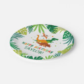 Assiettes En Carton Plaques de fête d'anniversaire de Dinosaur (Angle)