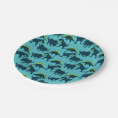 Assiettes En Carton Plaques de fête d'anniversaire de Dinosaur (Angle)