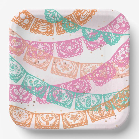 Assiettes En Carton Plaques de fête d'anniversaire de la fille (Recto)