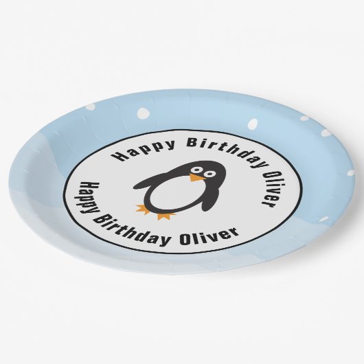 Assiettes En Carton Plaques de fête d'anniversaire de pingouin avec sc (Angle)