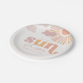 Assiettes En Carton Plaques de fête d'anniversaire du soleil rétro (Angle)