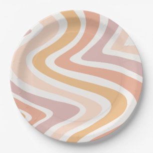 Assiettes En Carton Plaques de fête d'anniversaire du soleil rétro