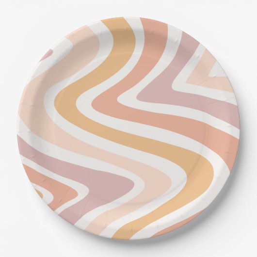 Assiettes En Carton Plaques de fête d'anniversaire du soleil rétro (Devant)