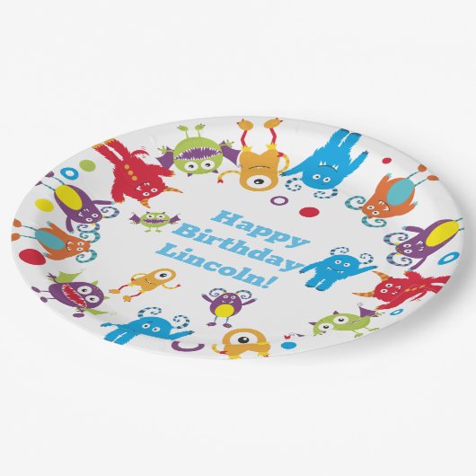 Assiettes En Carton Plaques de fête d'anniversaire personnalisées (Angle)