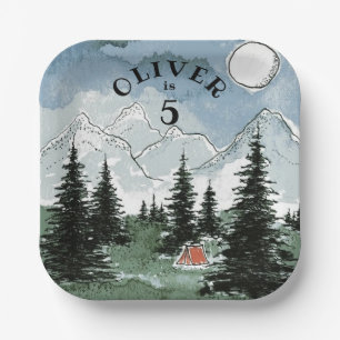 Assiettes En Carton Plaques de fête d'anniversaire personnalisées Camp