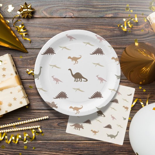 Assiettes En Carton Plaques de fête de dinosaure moderne