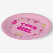 Assiettes En Carton Plaques de fête de la Fille (Angle)