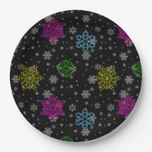 Plaques de fête de neige brillantes - set 1