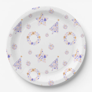 Assiettes En Carton Plaques de fête de Noël violet - set 3