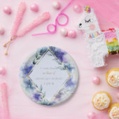 Assiettes En Carton Plaques de Fête des mariées | Aquarelle Violet Fle (Fête)