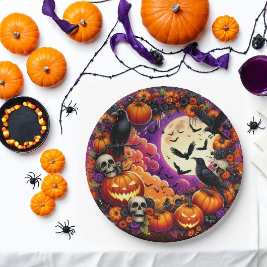 Assiettes En Carton Plaques de fête d'Halloween : Conception Éffrayant