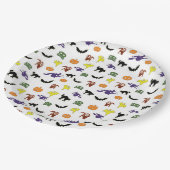 Assiettes En Carton Plaques de fête d'Halloween motif multicolore (Angle)
