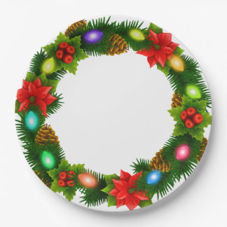 Assiettes En Carton Plaques de fête du livre blanc de Noël 9"