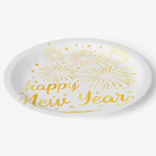 Assiettes En Carton Plaques de fête du Nouvel An (Angle)