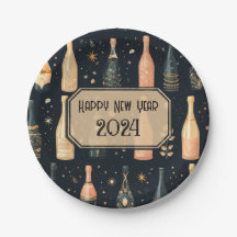 Plaques de fête du Nouvel An - Champagne Design