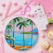 Assiettes En Carton Plaques de fête en papier tropicale (Fête)