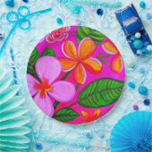 Assiettes En Carton Plaques de fête en papier tropicale (Fête)