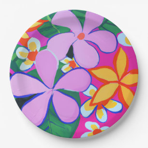 Assiettes En Carton Plaques de fête en papier tropicale