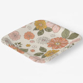 Assiettes En Carton Plaques de fête florale rétro simple (Angulaire)