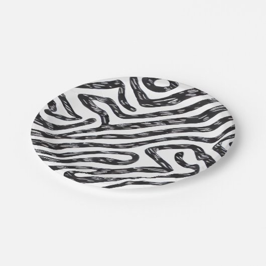 Assiettes En Carton Plaques de fête inspirées du zèbre (Angle)