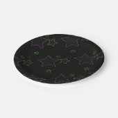 Assiettes En Carton Plaques de fête Neon Glow Stars (Angle)