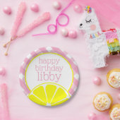 Assiettes En Carton Plaques de fête personnalisées en limonade rose (Fête)