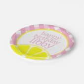 Assiettes En Carton Plaques de fête personnalisées en limonade rose (Angle)