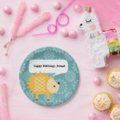 Assiettes En Carton Plaques de fête personnalisées pour Hérisson jaune (Fête)