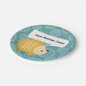 Assiettes En Carton Plaques de fête personnalisées pour Hérisson jaune (Angle)