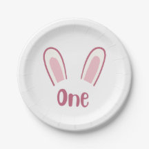 Plaques de fête "premier" à thème lapin