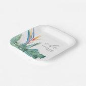 Assiettes En Carton Plaques de Fêtes des mariées jetables Fleurs tropi (Angulaire)