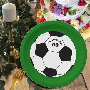 Assiettes En Carton Plaques de football, balle de football avec nom et