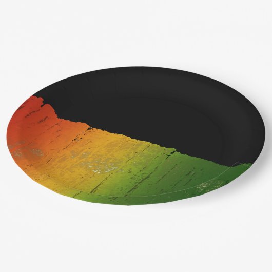 Assiettes En Carton Plaques de glace, d'or et de papier vert (Angle)