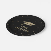 Assiettes En Carton Plaques de graduation Casquette d'or MODIFIABLES (Angle)