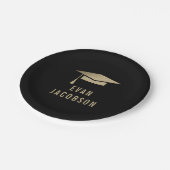 Assiettes En Carton Plaques de graduation Casquette d'or MODIFIABLES (Angle)