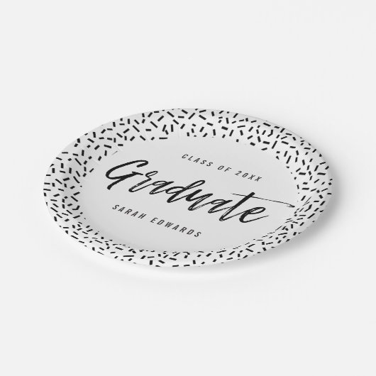 Assiettes En Carton Plaques de Graduation Fièrement Brossées (Angle)