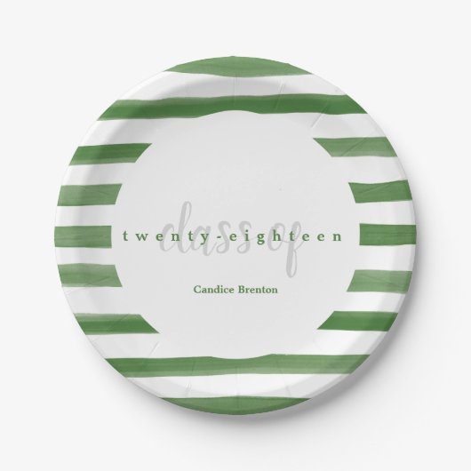 Assiettes En Carton Plaques de graduation modernes peintes en vert (Devant)