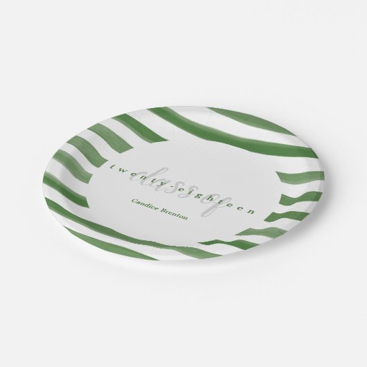 Assiettes En Carton Plaques de graduation modernes peintes en vert (Angle)