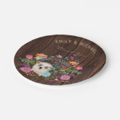Assiettes En Carton Plaques de hérisson en bois Aquarelle rustique (Angle)