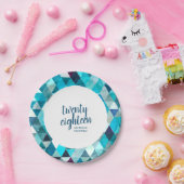 Assiettes En Carton Plaques de la fête de graduation Abstraite bleu mo (Fête)