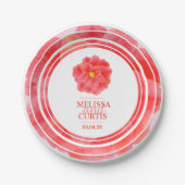 Assiettes En Carton Plaques de la fête de mariage florale de camélia r (Devant)