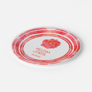 Assiettes En Carton Plaques de la fête de mariage florale de camélia r
