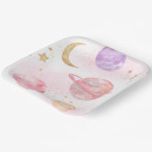 Assiettes En Carton Plaques de la Fille de l'espace rose (Angulaire)