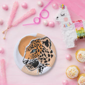 Assiettes En Carton Plaques de la partie Empreinte de léopard (Fête)