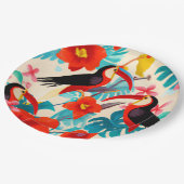 Assiettes En Carton Plaques de la partie papier des Toucans tropicaux (Angle)