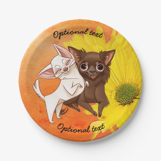 Assiettes En Carton Plaques de la partie papier du Chihuahua (Devant)