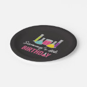 Assiettes En Carton Plaques de la soirée scientifique en rose (Angle)